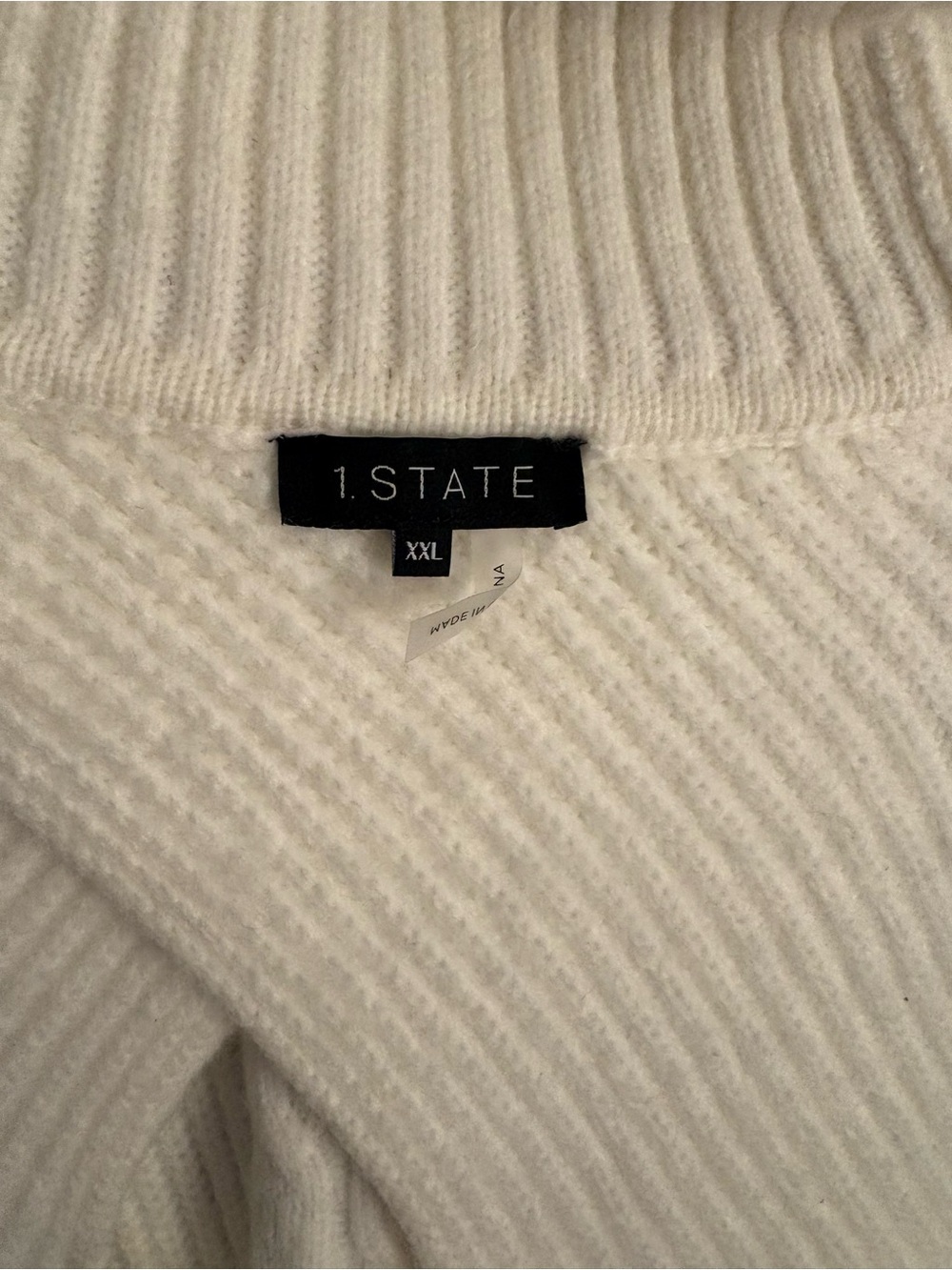 1. State Cream Ribbed Turtleneck Sweater